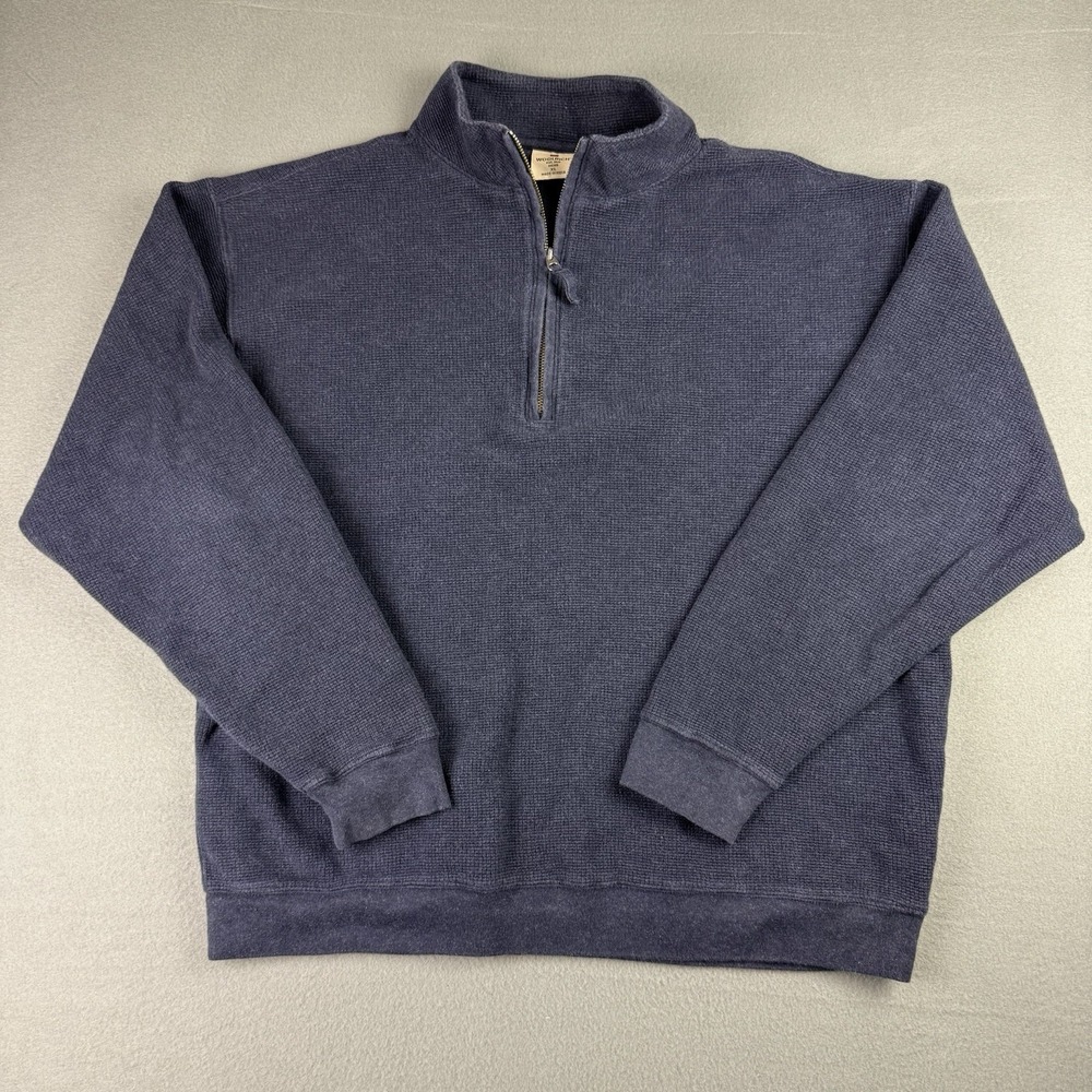 Woolrich Sweater Oversized Mens XL Navy‎ Quarter Zip Pullover (Fits like 3XL)